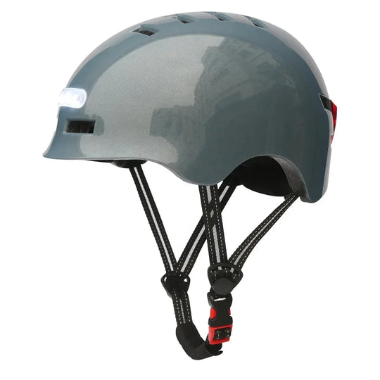 Lightweight Cycling Helmet with USB Rechargeable LED Lights, Adjustable Fit &amp; Ventilation - Allen-Fitness