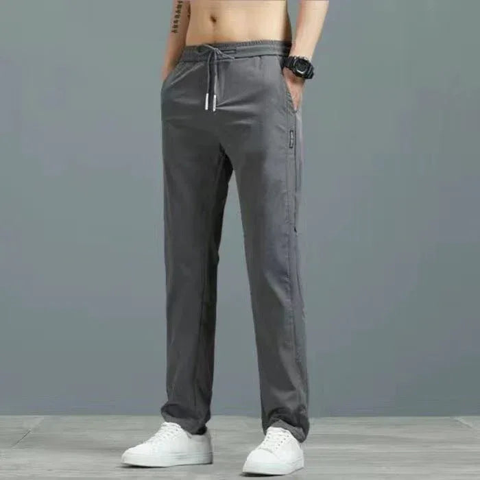 Lightweight Summer Trousers for Men - Plus Size Straight Pants in Multiple Colors - Allen-Fitness