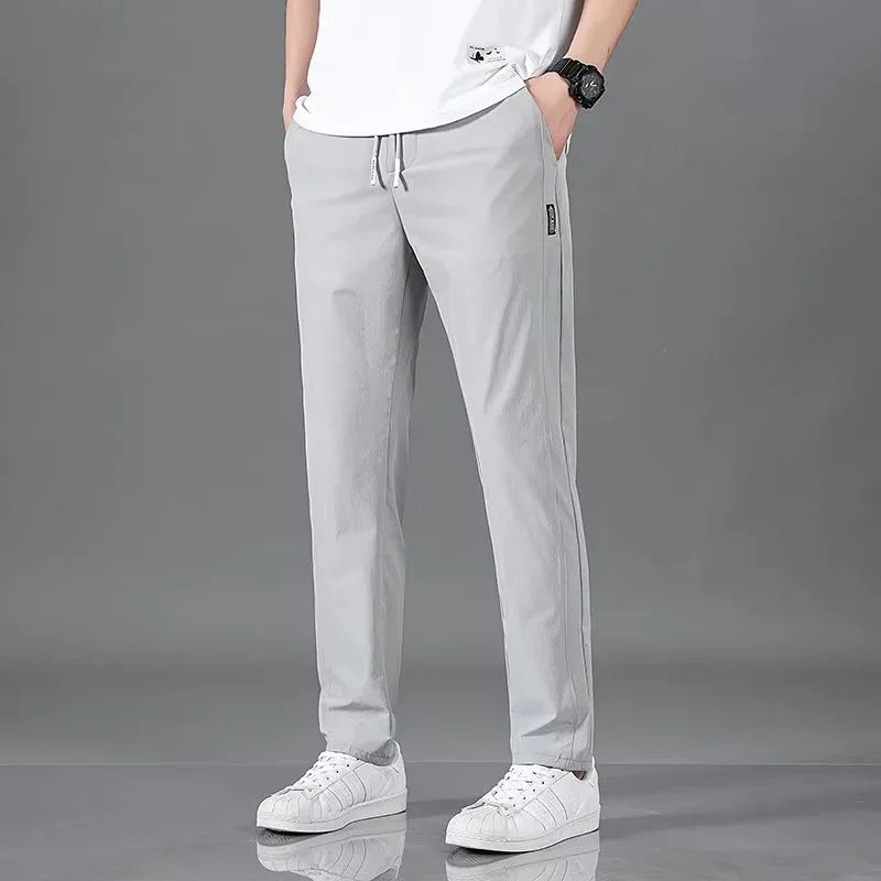 Lightweight Summer Trousers for Men - Plus Size Straight Pants in Multiple Colors - Allen-Fitness