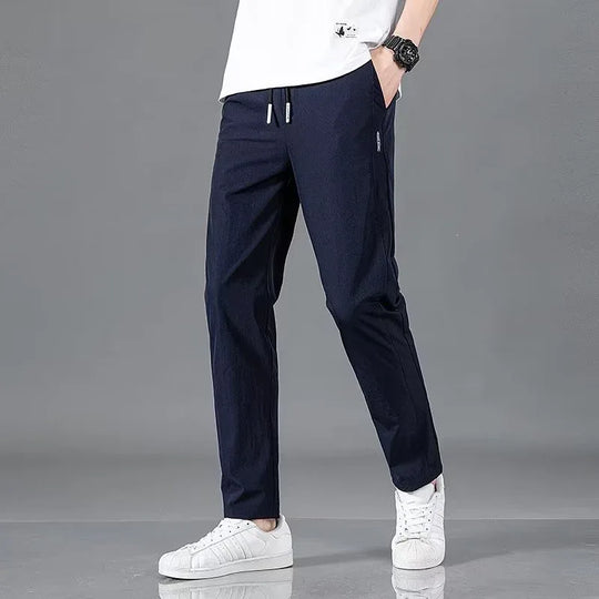 Lightweight Summer Trousers for Men - Plus Size Straight Pants in Multiple Colors - Allen-Fitness