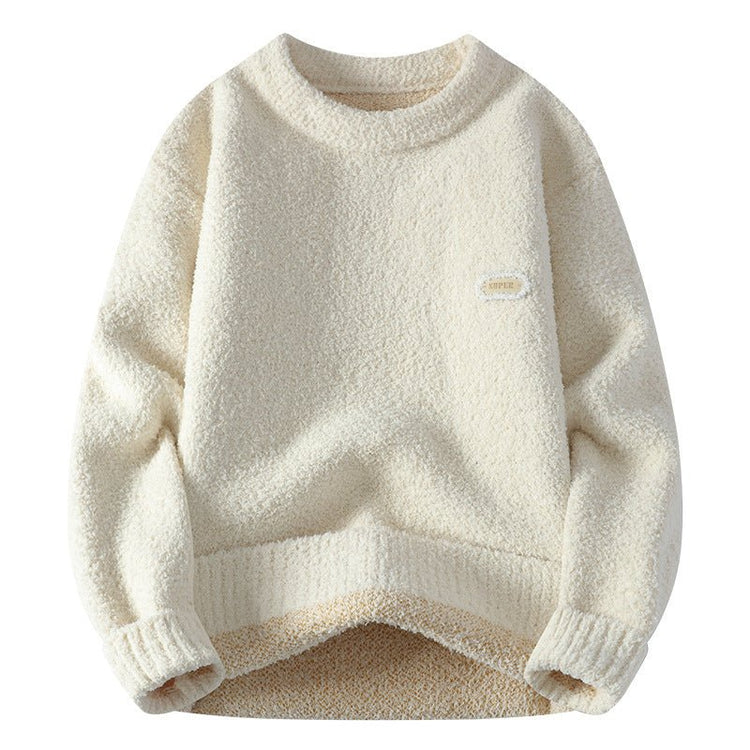 Long Sleeve Round Neck Men's Thick Warm Knit Sweater - Premium Fitness & Activewear for Men & Women|UK