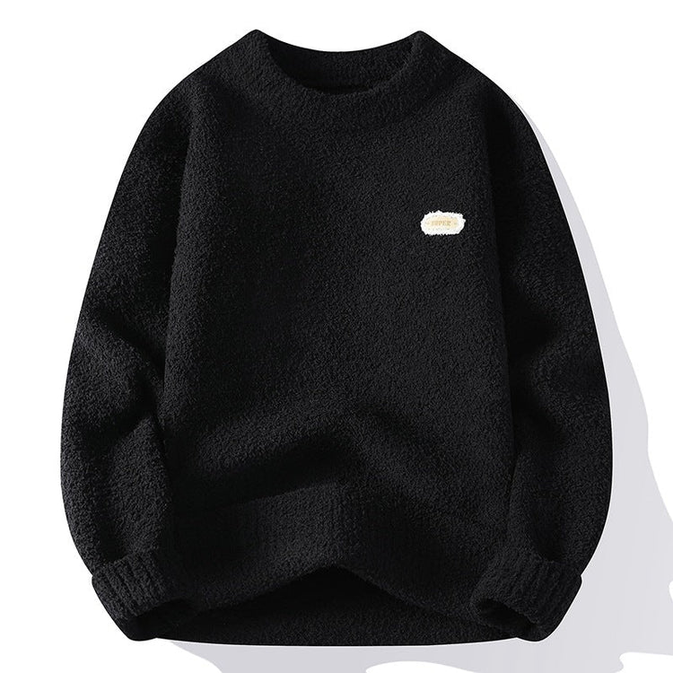 Long Sleeve Round Neck Men's Thick Warm Knit Sweater - Premium Fitness & Activewear for Men & Women|UK