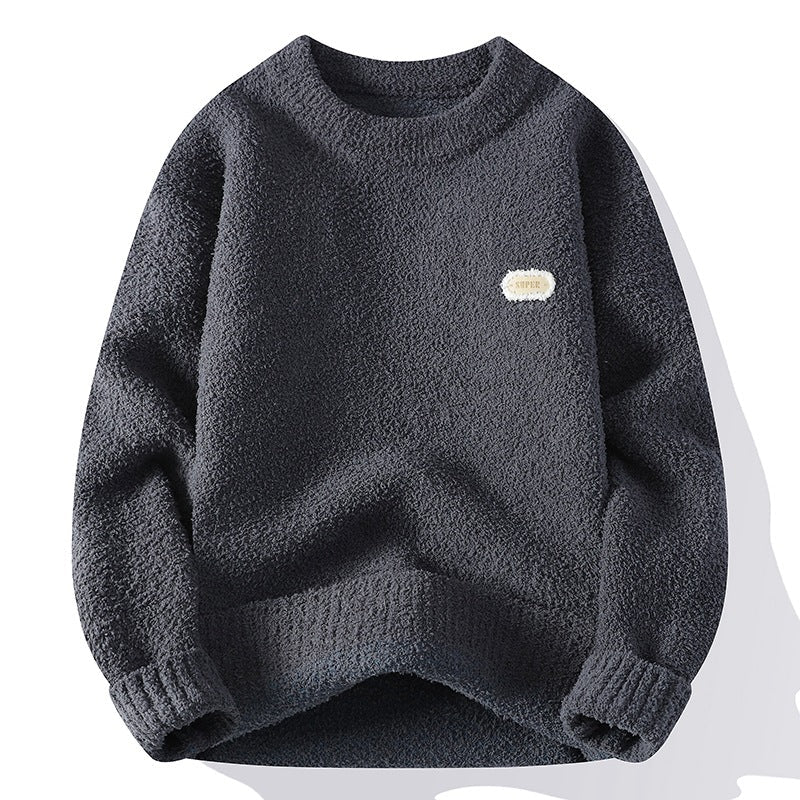 Long Sleeve Round Neck Men's Thick Warm Knit Sweater - Premium Fitness & Activewear for Men & Women|UK