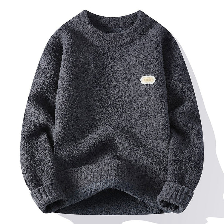 Long Sleeve Round Neck Men's Thick Warm Knit Sweater - Premium Fitness & Activewear for Men & Women|UK