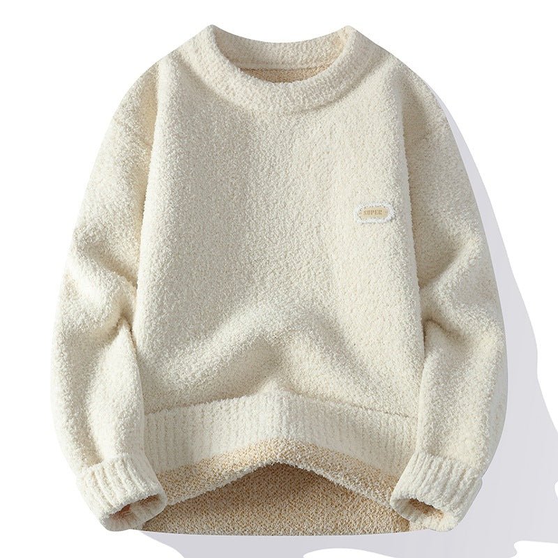Long Sleeve Round Neck Men's Thick Warm Knit Sweater - Premium Fitness & Activewear for Men & Women|UK