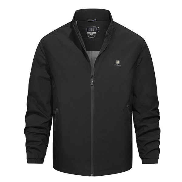 Long Sleeve Stand Collar Loose Fit Men's Jacket