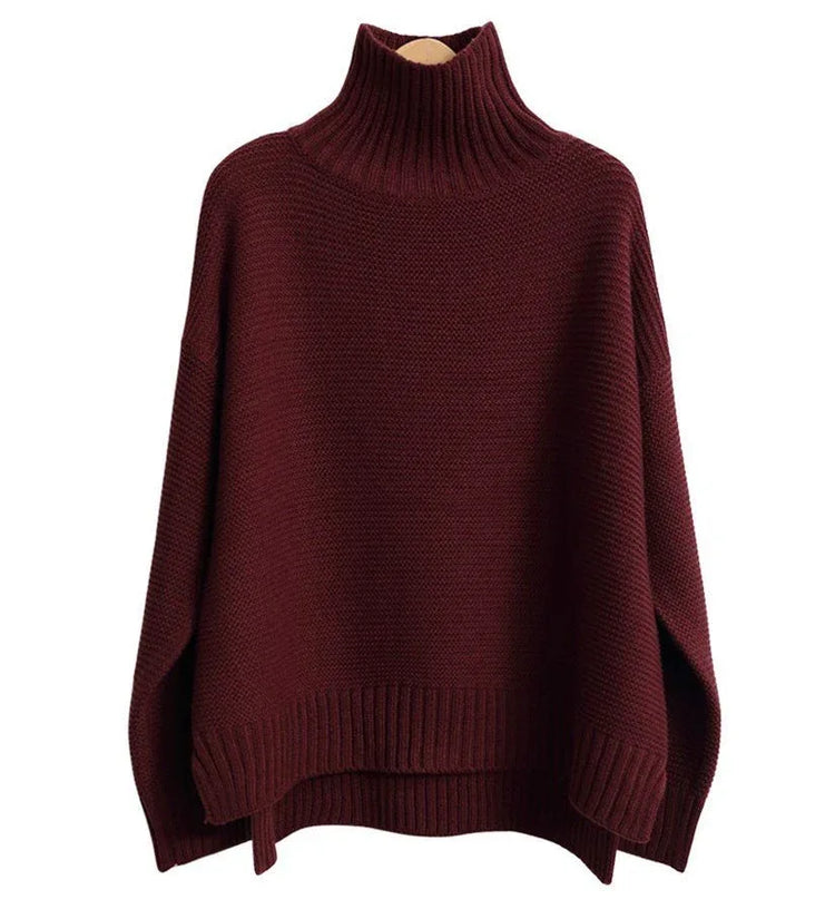 Luxurious Women’s Cashmere Turtleneck Knitted Sweater – Soft, Breathable, Versatile Pullover - Allen-Fitness
