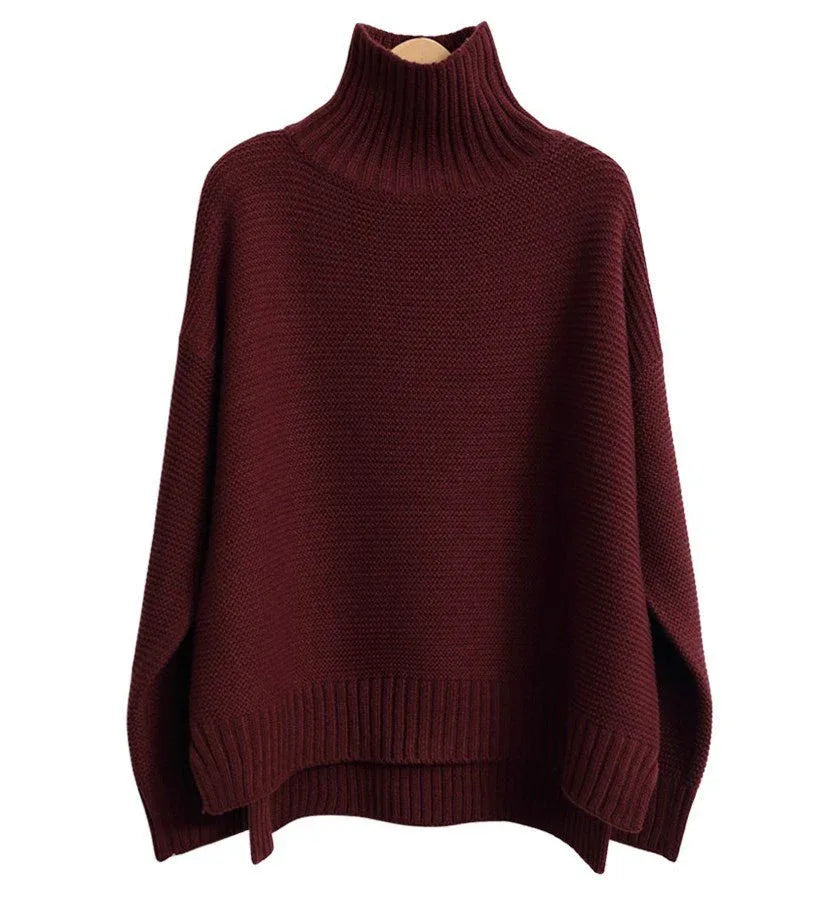 Luxurious Women’s Cashmere Turtleneck Knitted Sweater – Soft, Breathable, Versatile Pullover - Allen-Fitness