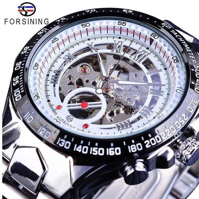 Luxury Waterproof Skeleton Watch for Men - Mechanical Hand Wind Design, Elegant Style - Allen-Fitness
