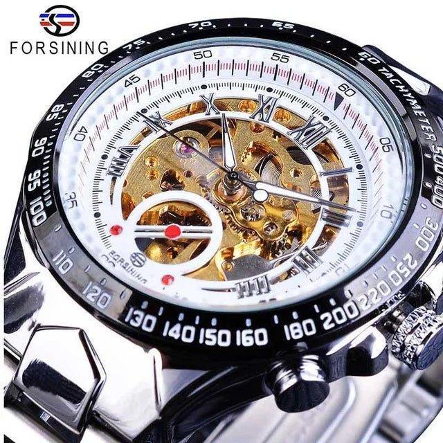 Luxury Waterproof Skeleton Watch for Men - Mechanical Hand Wind Design, Elegant Style - Allen-Fitness