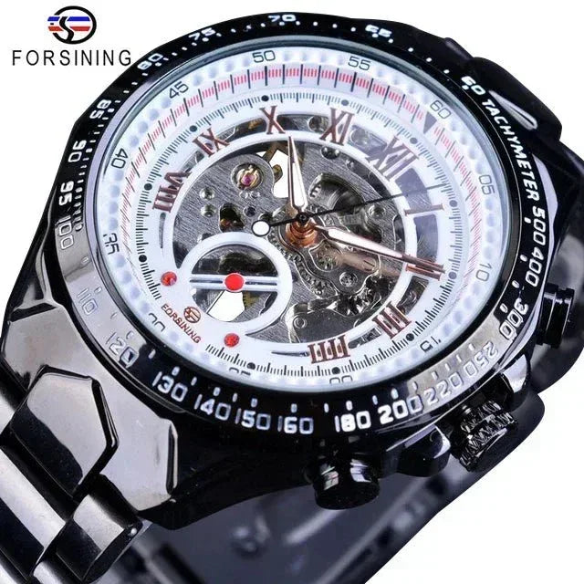 Luxury Waterproof Skeleton Watch for Men - Mechanical Hand Wind Design, Elegant Style - Allen-Fitness