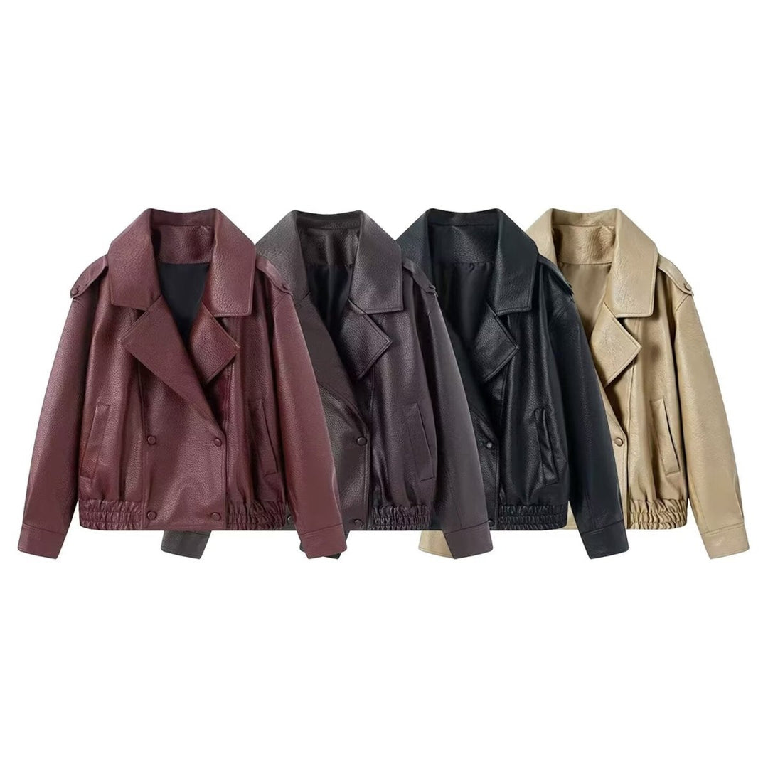 Lychee patterned imitation leather jacket for women - Premium Fitness &amp; Activewear for Men &amp; Women|UK
