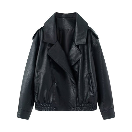 Lychee patterned imitation leather jacket for women - Premium Fitness &amp; Activewear for Men &amp; Women|UK