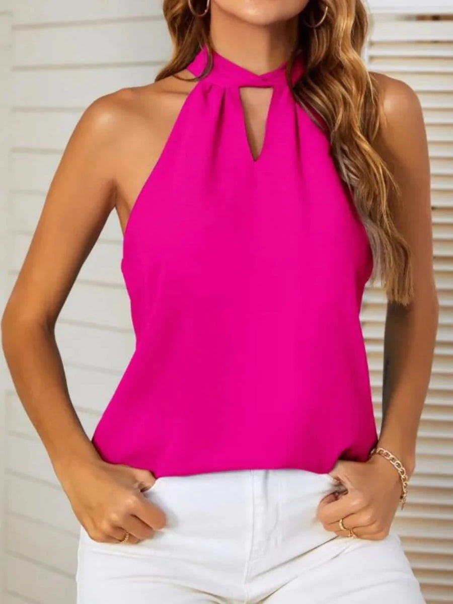 Mandy Cutout Grecian Neck Tank - Premium Fitness &amp; Activewear for Men &amp; Women|UK