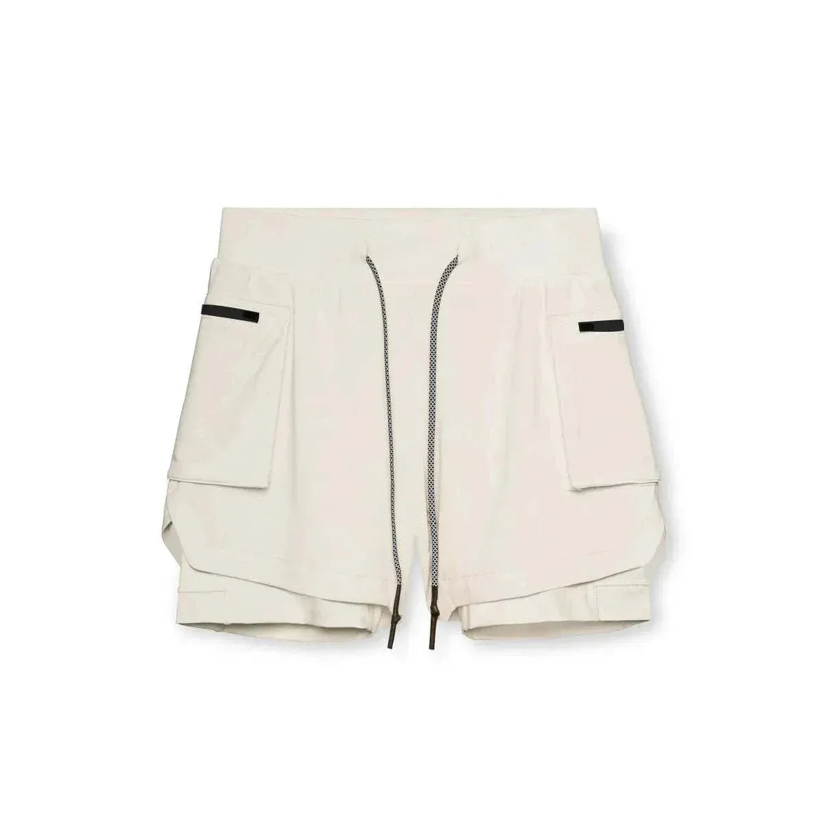 Men 2 in 1 Running Training Joggers Gym Shorts With Phone Pocket - Allen-Fitness