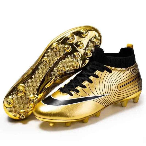 Men and Kids Football Boots Leather Cleats Training Soccer Shoes - Allen-Fitness