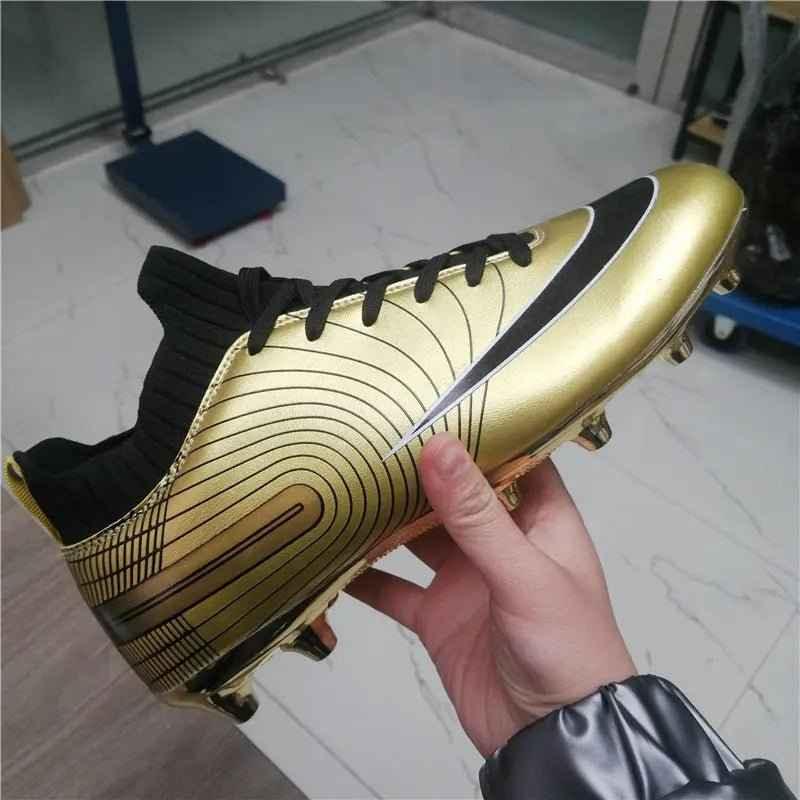 Men and Kids Football Boots Leather Cleats Training Soccer Shoes - Allen-Fitness