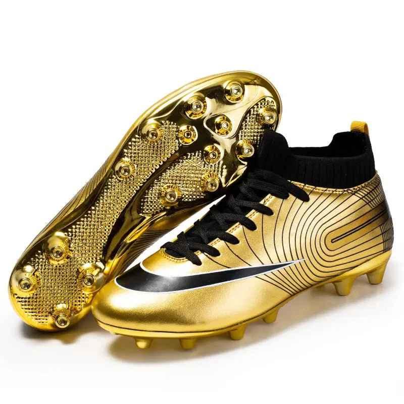 Men and Kids Football Boots Leather Cleats Training Soccer Shoes - Allen-Fitness