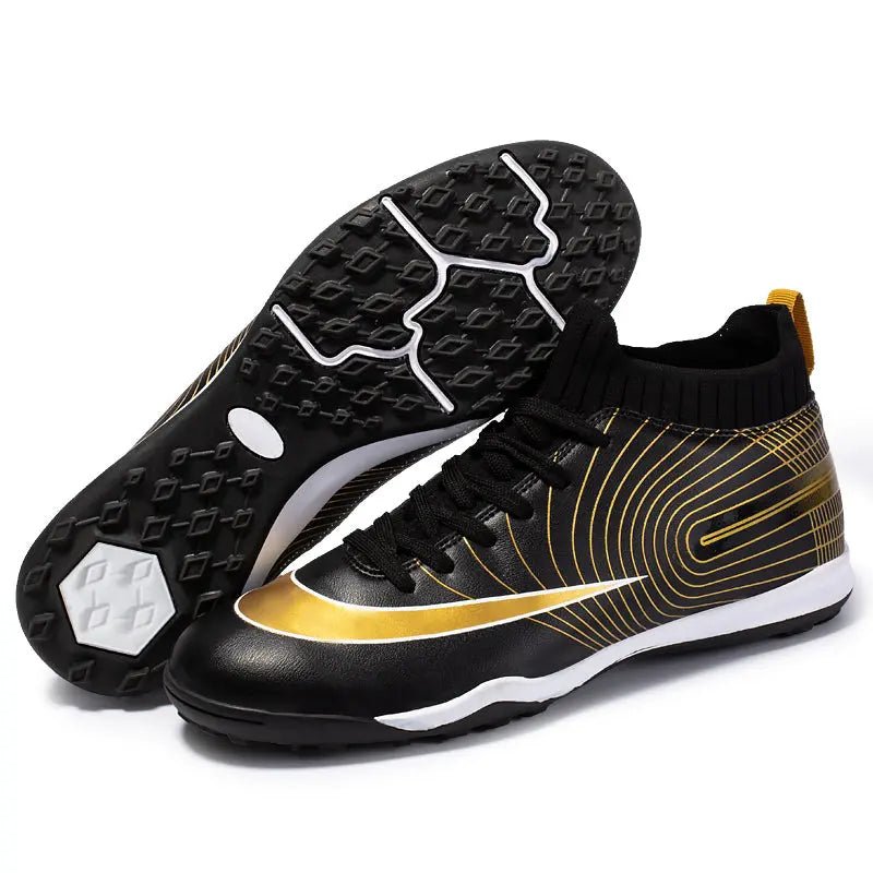 Men and Kids Football Boots Leather Cleats Training Soccer Shoes - Allen - Fitness