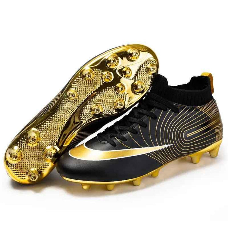 Men and Kids Football Boots Leather Cleats Training Soccer Shoes - Allen-Fitness