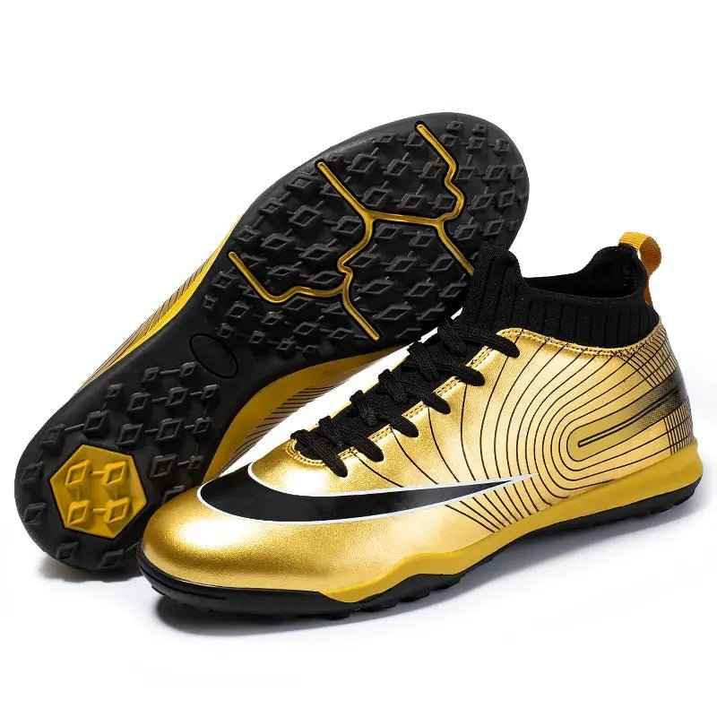 Men and Kids Football Boots Leather Cleats Training Soccer Shoes - Allen-Fitness