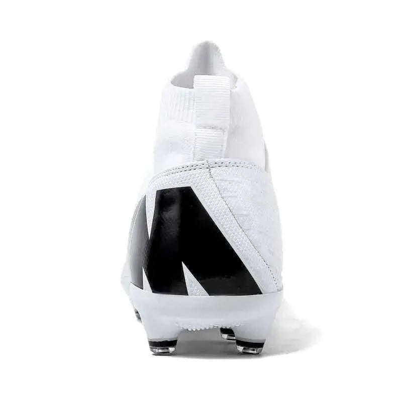 Men Cleats Football Boots High Top Soccer Sneakers Turf Futsal Outdoor Fashion White Sport Shoes - Allen-Fitness