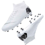 Men Cleats Football Boots High Top Soccer Sneakers Turf Futsal Outdoor Fashion White Sport Shoes - Allen-Fitness