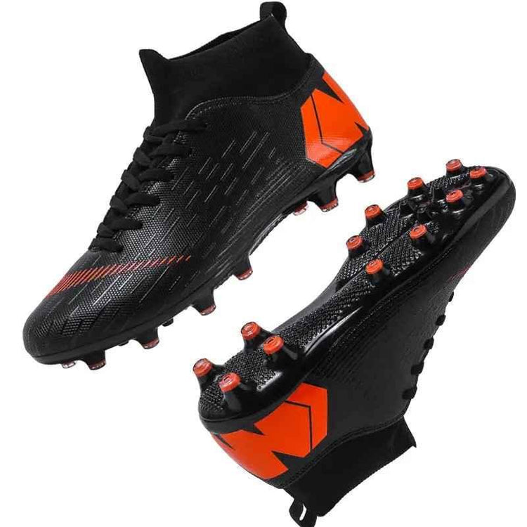 Men Cleats Football Boots High Top Soccer Sneakers Turf Futsal Outdoor Fashion White Sport Shoes - Allen-Fitness