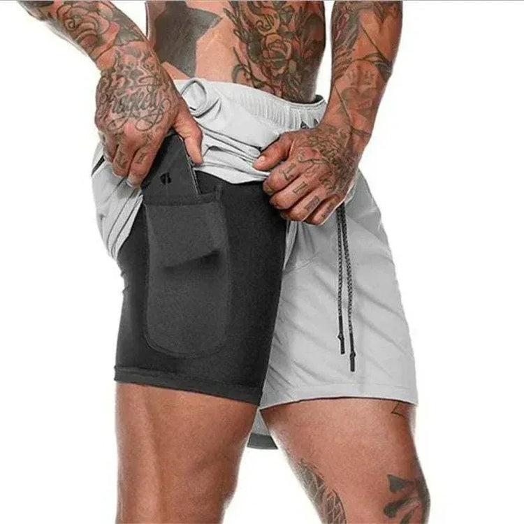 Breathable Gym Shorts for Men - 2 in 1 Lightweight Quick Dry Athletic Shorts with Towel Loop - Allen-Fitness