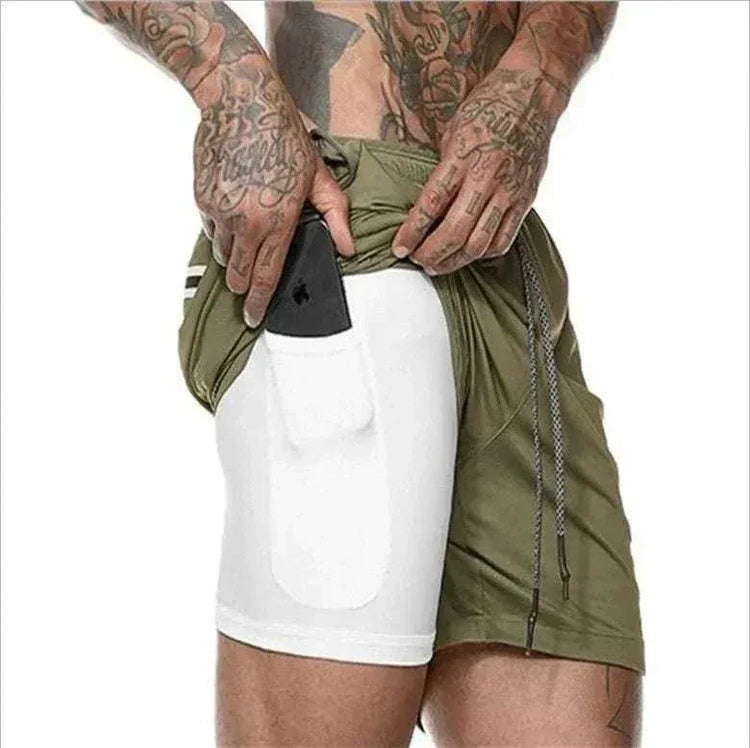 Breathable Gym Shorts for Men - 2 in 1 Lightweight Quick Dry Athletic Shorts with Towel Loop - Allen-Fitness