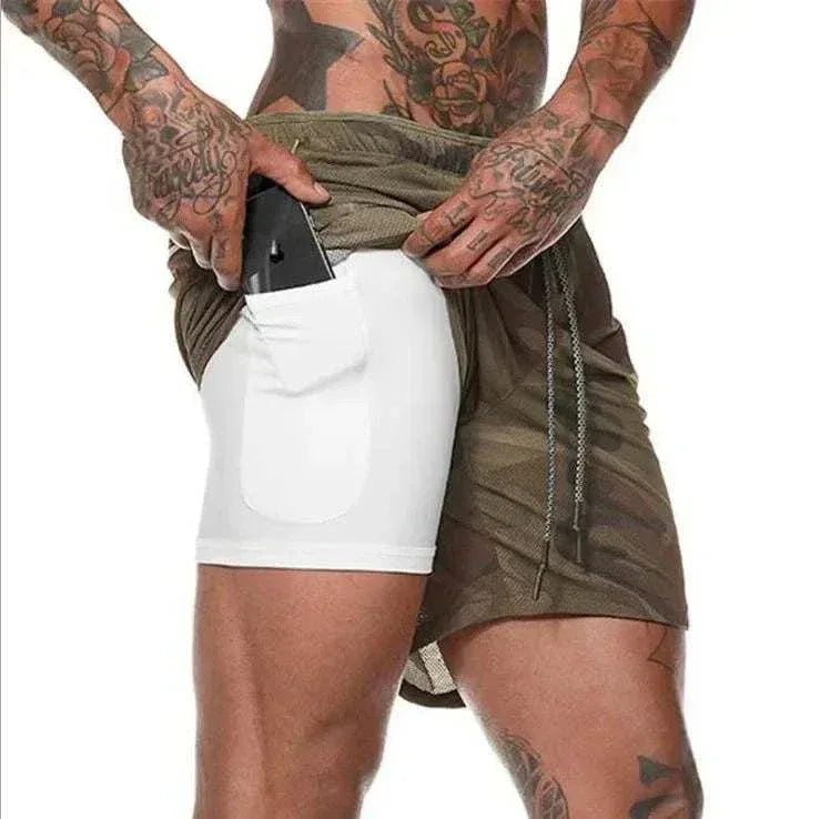 Breathable Gym Shorts for Men - 2 in 1 Lightweight Quick Dry Athletic Shorts with Towel Loop - Allen-Fitness