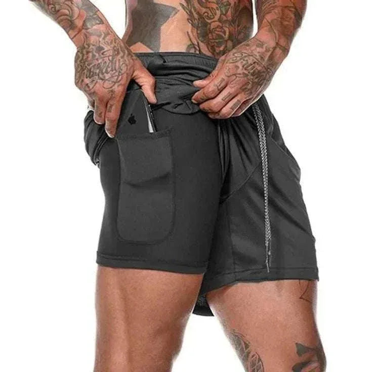 Breathable Gym Shorts for Men - 2 in 1 Lightweight Quick Dry Athletic Shorts with Towel Loop - Allen-Fitness