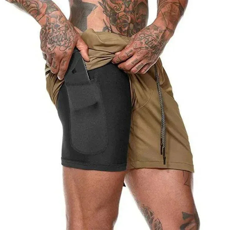 Breathable Gym Shorts for Men - 2 in 1 Lightweight Quick Dry Athletic Shorts with Towel Loop - Allen-Fitness