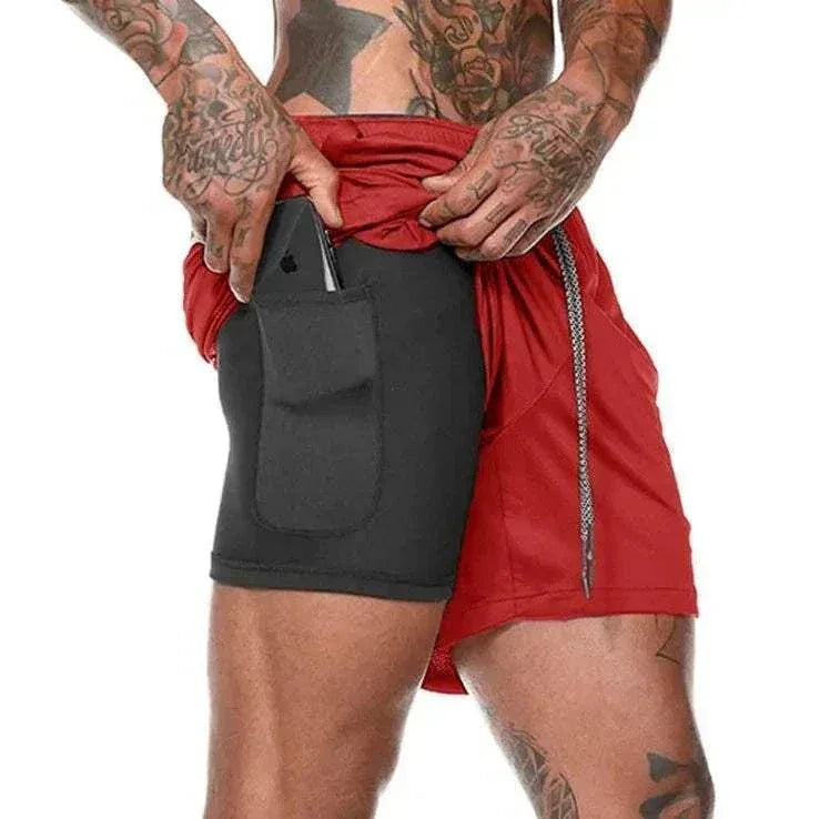 Breathable Gym Shorts for Men - 2 in 1 Lightweight Quick Dry Athletic Shorts with Towel Loop - Allen-Fitness
