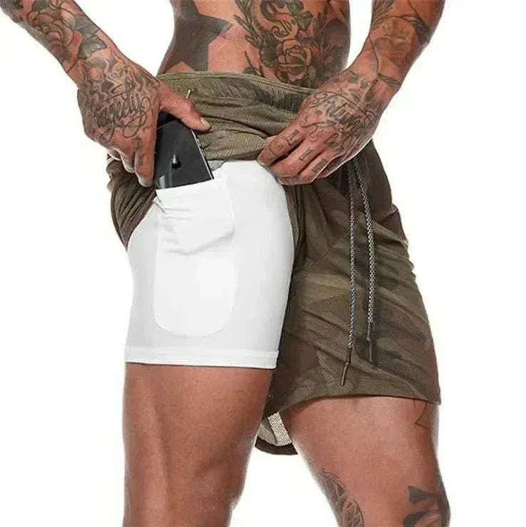 Breathable Gym Shorts for Men - 2 in 1 Lightweight Quick Dry Athletic Shorts with Towel Loop - Allen-Fitness