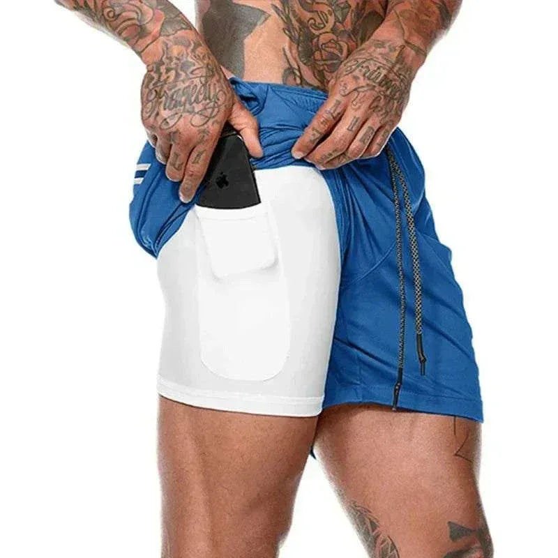 Breathable Gym Shorts for Men - 2 in 1 Lightweight Quick Dry Athletic Shorts with Towel Loop - Allen-Fitness