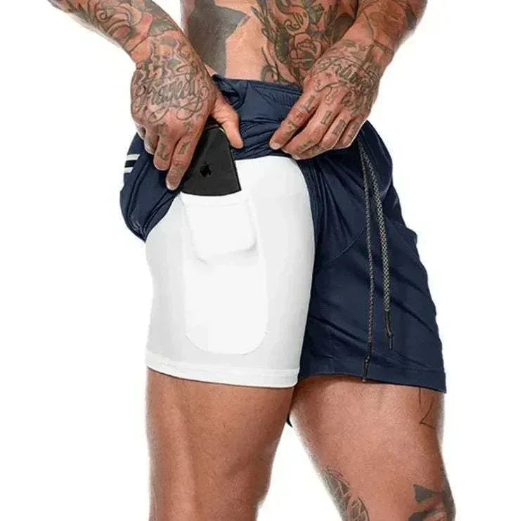 Breathable Gym Shorts for Men - 2 in 1 Lightweight Quick Dry Athletic Shorts with Towel Loop - Allen-Fitness