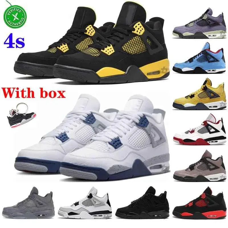 Men's and Women's OG AJ 4 Retro Red Thunder Canvas Retro 4 Shoes - Allen-Fitness