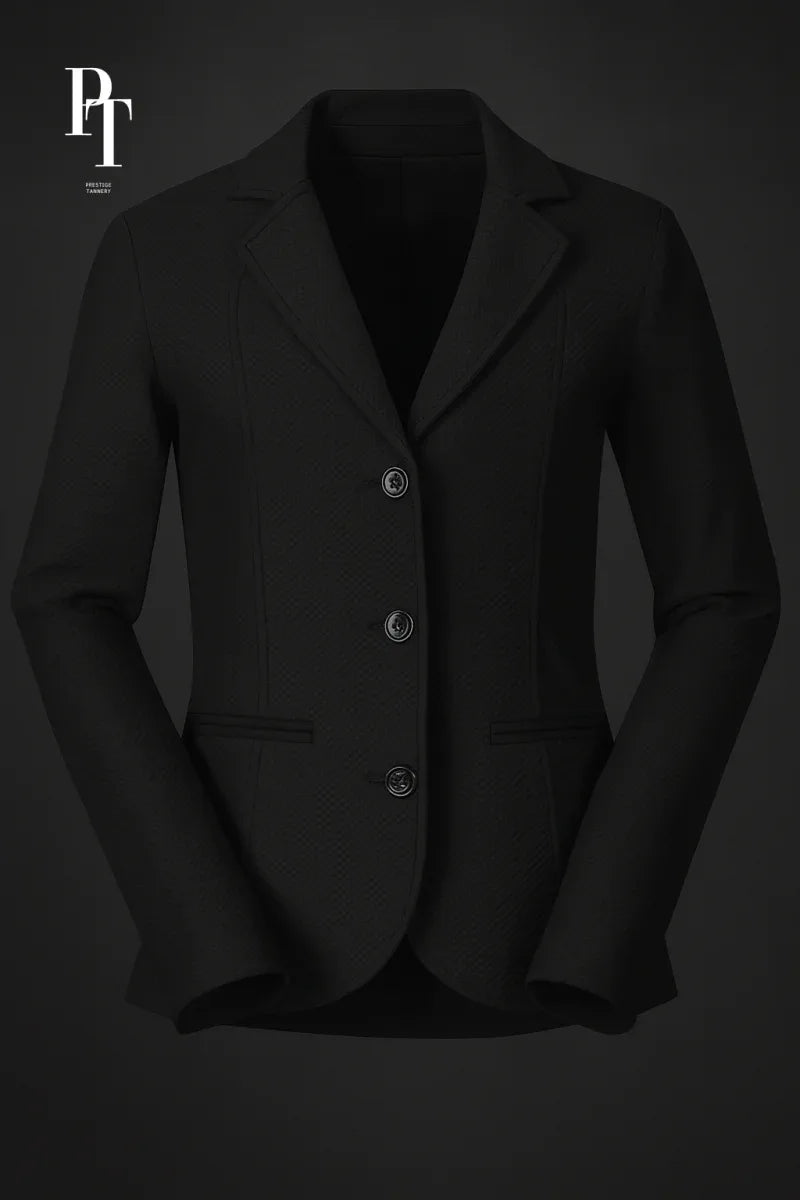 Men's Black Equestrian Jacket Men - Breathable Linen Cotton Blend, Classic Tailored Fit - Allen-Fitness