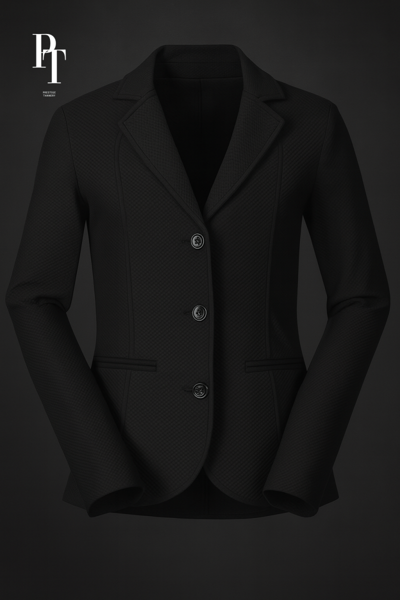 Men's Black Equestrian Jacket Men - Breathable Linen Cotton Blend, Classic Tailored Fit - Allen - Fitness