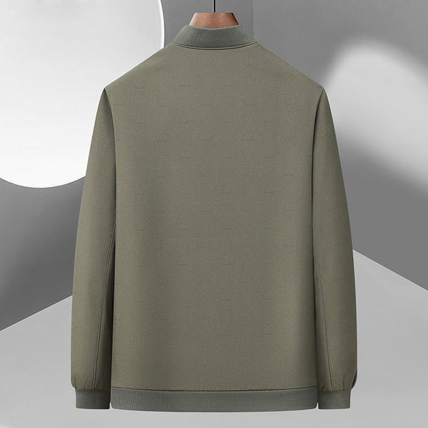 Men's Business Casual Solid Color Stand Collar Jacket