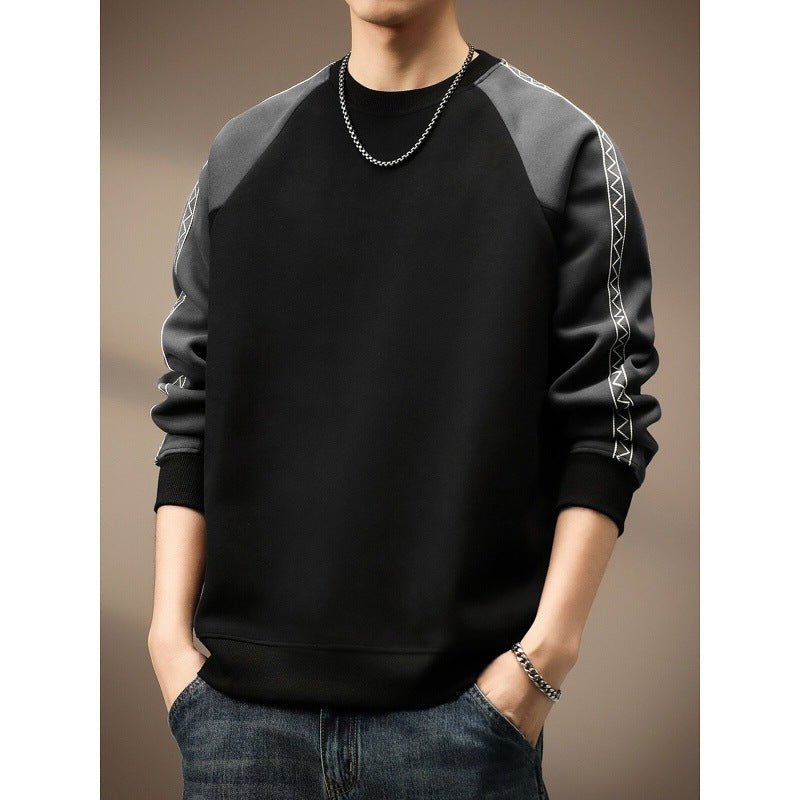 Men's Casual Color-Block Long Sleeve Crew Neck Sweatshirt - Premium Fitness & Activewear for Men & Women|UK