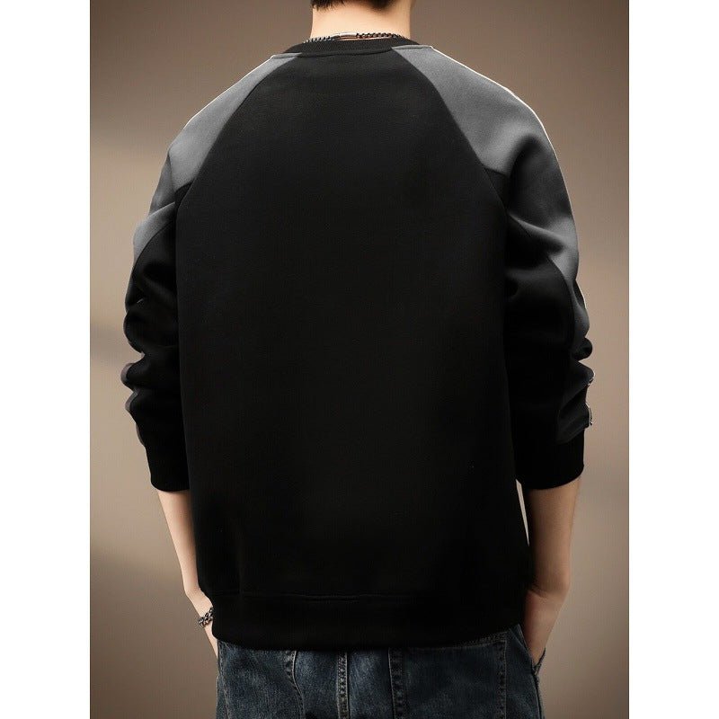 Men's Casual Color-Block Long Sleeve Crew Neck Sweatshirt - Premium Fitness & Activewear for Men & Women|UK