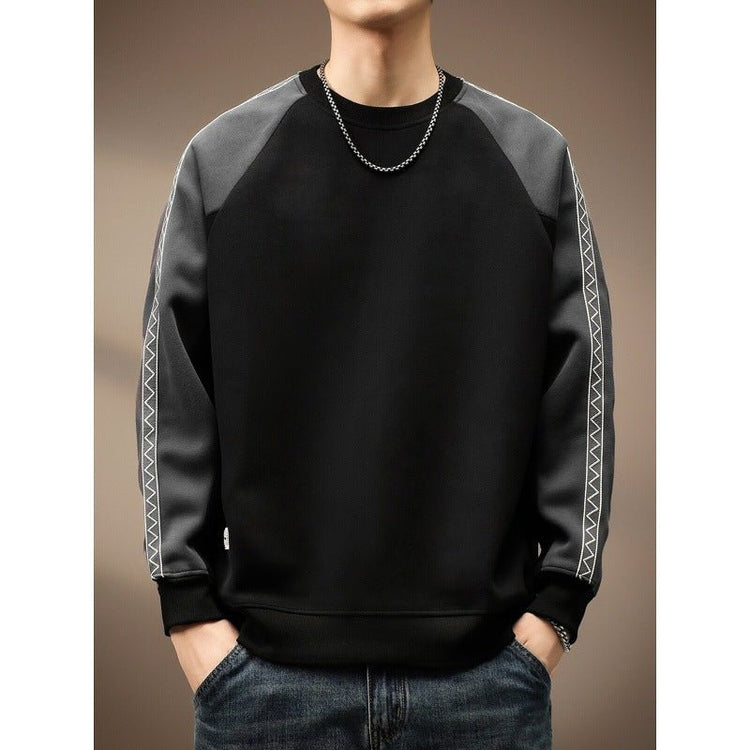 Men's Casual Color-Block Long Sleeve Crew Neck Sweatshirt - Premium Fitness & Activewear for Men & Women|UK