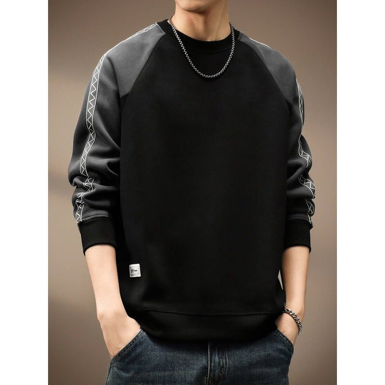 Men's Casual Color-Block Long Sleeve Crew Neck Sweatshirt - Premium Fitness & Activewear for Men & Women|UK