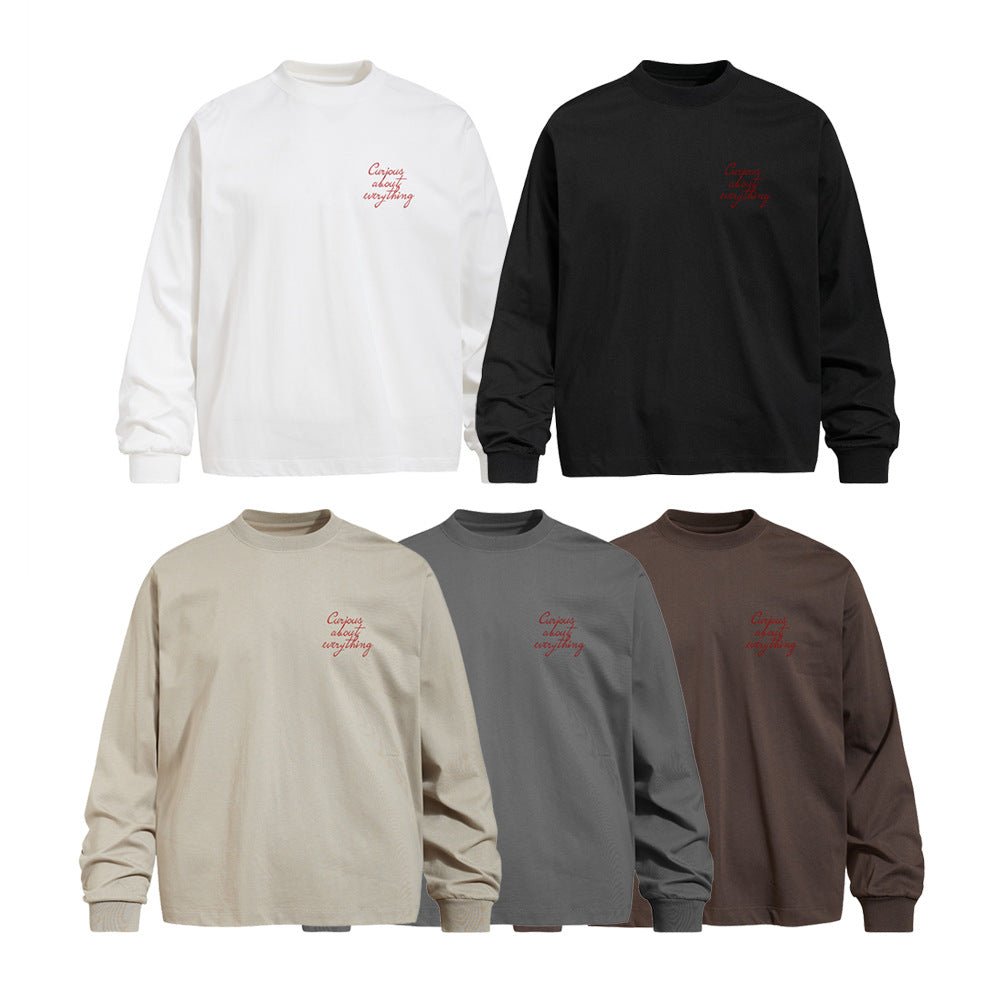 Men's Casual Hand-Painted Graffiti Portrait Print Long Sleeve Crew Neck T-Shirt - Premium Fitness & Activewear