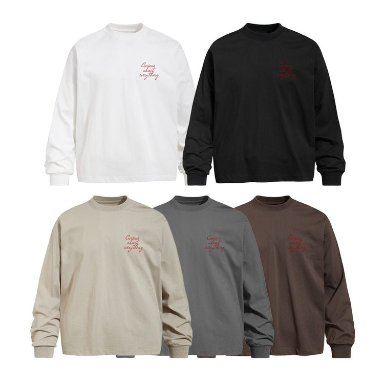 Men's Casual Hand-Painted Graffiti Portrait Print Long Sleeve Crew Neck T-Shirt - Premium Fitness & Activewear