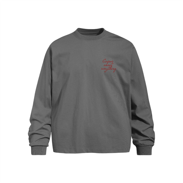 Men's Casual Hand-Painted Graffiti Portrait Print Long Sleeve Crew Neck T-Shirt - Premium Fitness & Activewear