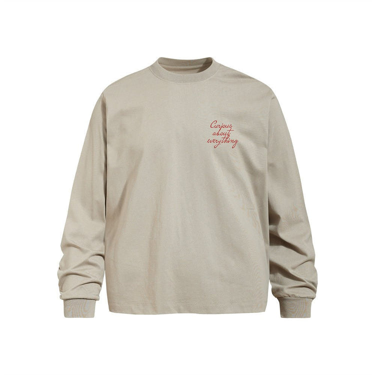 Men's Casual Hand-Painted Graffiti Portrait Print Long Sleeve Crew Neck T-Shirt - Premium Fitness & Activewear