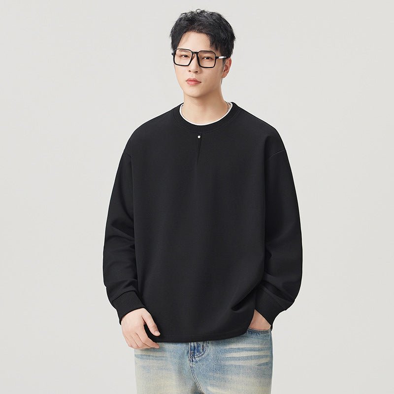 Men's Casual Long Sleeve Crew Neck Pullover Sweatshirt - Premium Fitness & Activewear for Men & Women|UK